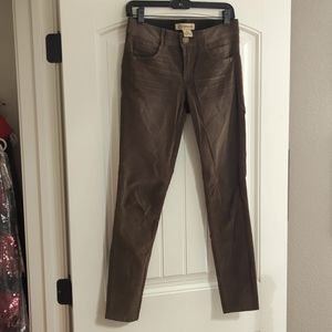 Democracy corduroy jeggings. Size 4. A dark olive grey color.
